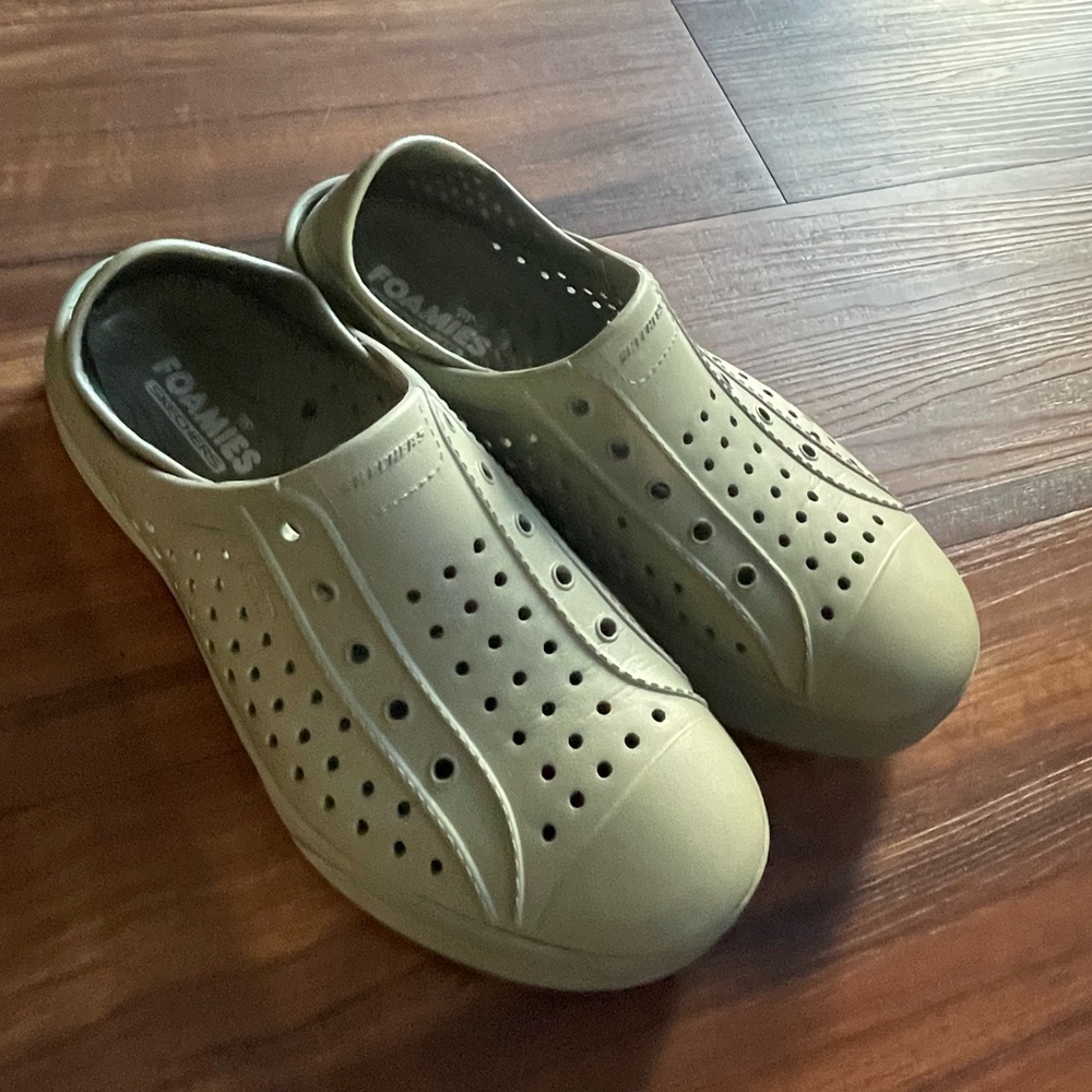 Olive Green Skechers Foamies Slip-On Sneakers
